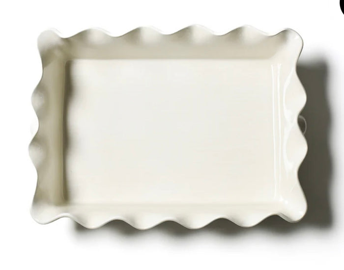 Cotton Colors Signature Ruffle 14 Casserole White