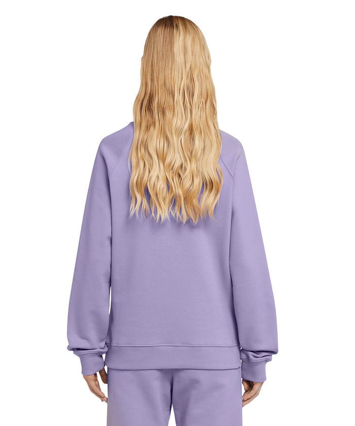 Cotton Crewneck t-shirt with Msgm Micrologo Print Lilac