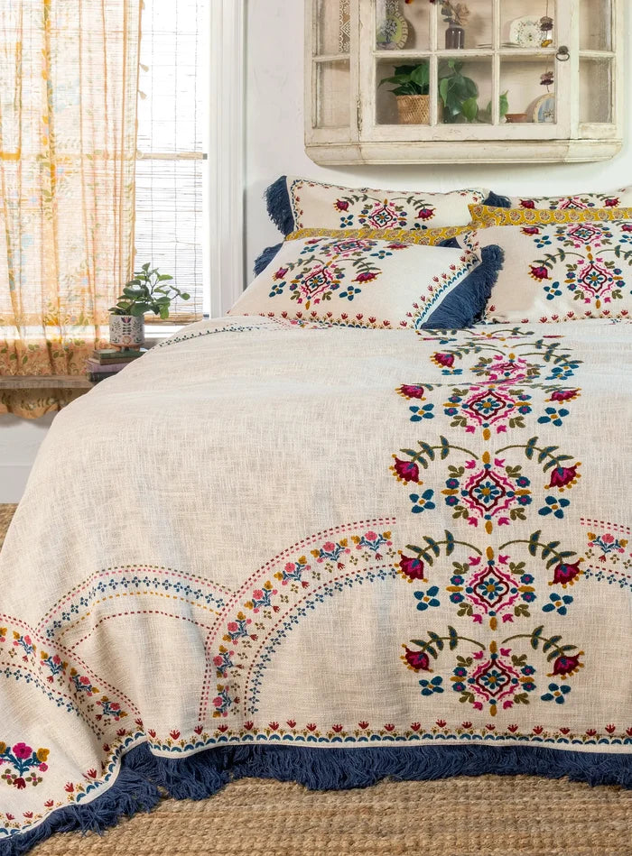 Cotton Slub Tufted Euro Sham - Cream-view 4