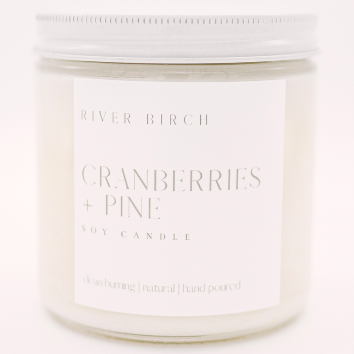 Cranberries + Pine - 16 oz Clear Jar