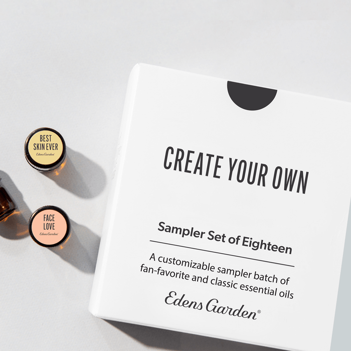 Lifestyle image of Create Your Own Essential Oil 18 Sampler Set by Edens Garden