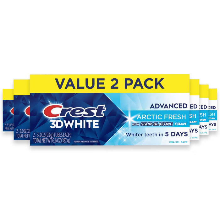 Crest 3D White Advanced Arctic Fresh Toothpaste 3.3 oz - 2 Ct - 6 Pack