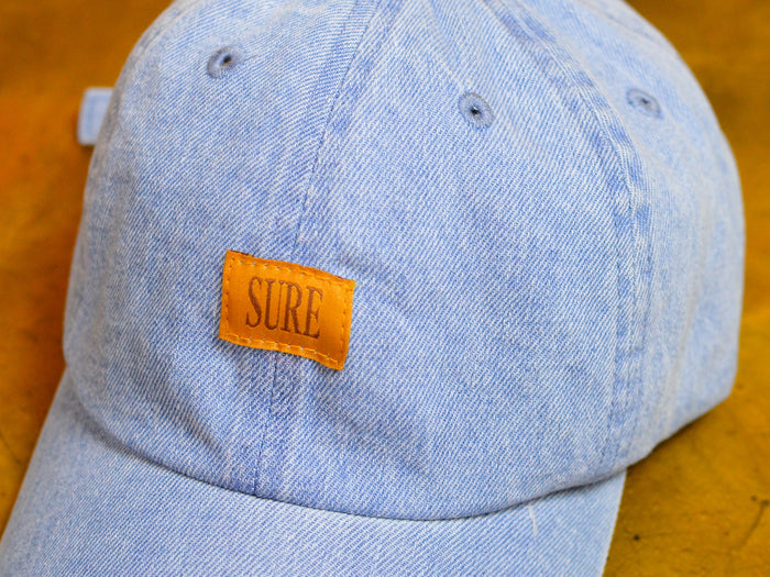 Crew 6 Panel Denim Cap - Light Blue