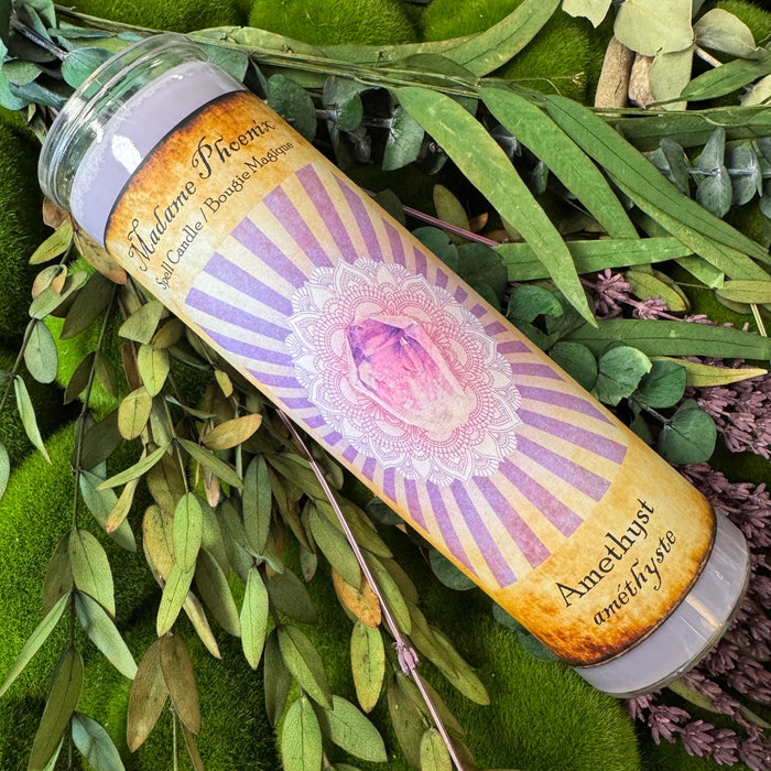 Crystal Magic Amethyst Spell Candle