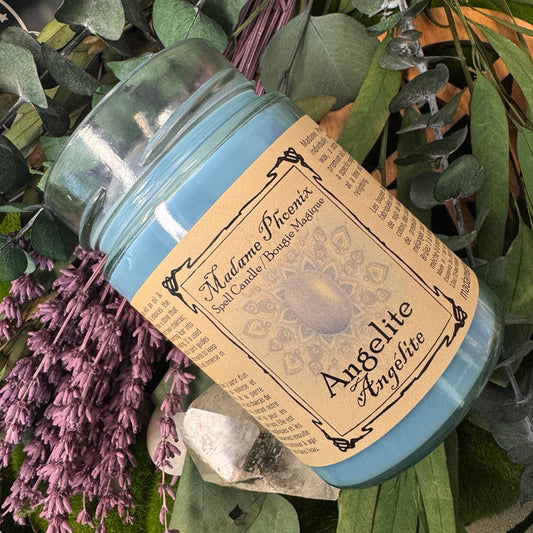 Crystal Magic Angelite Spell Candle