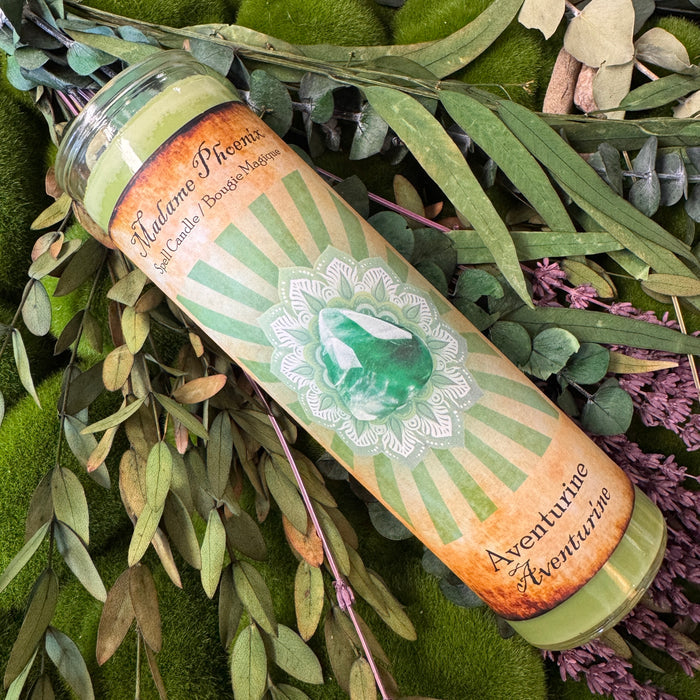 Crystal Magic Aventurine Spell Candle