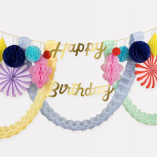 Meri Meri - Decorations - Happy Birthday Honeycomb Garland