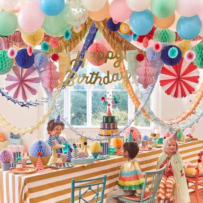 Meri Meri - Decorations - Happy Birthday Honeycomb Garland - Lifestyle Cut
