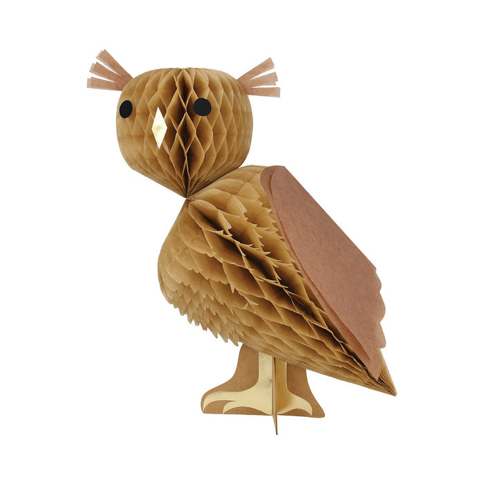 Meri Meri - Decorations - Honeycomb Owls - Brown Owl/Front