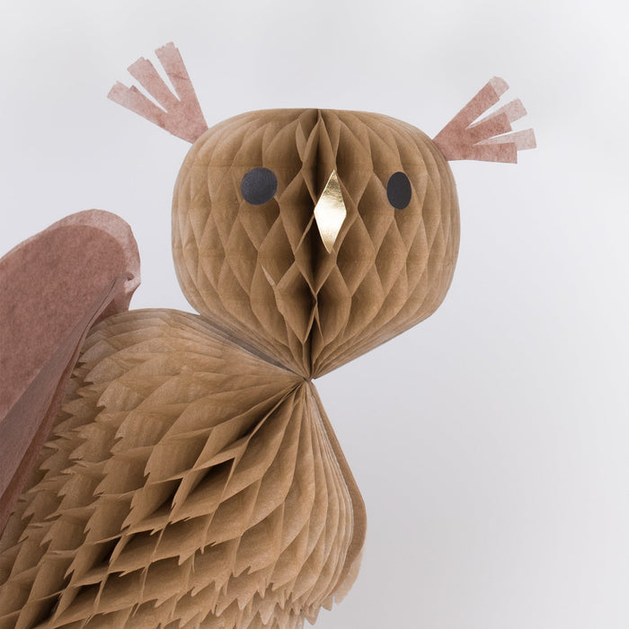 Meri Meri - Decorations - Honeycomb Owls - Close Look