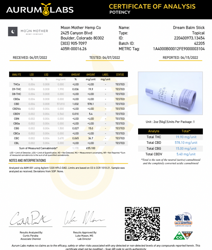 DISCONTINUED - CBD Dream Balm | Moon Mother Hemp Company