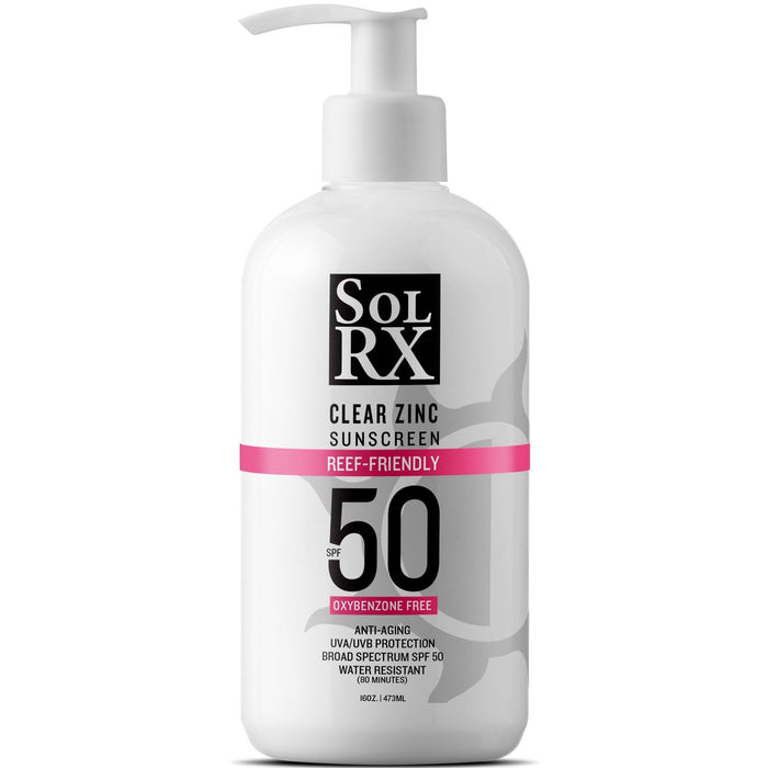 DISCONTINUED -Clear Zinc 16 oz Sunscreen w/Pump | SolRX Sunscreen