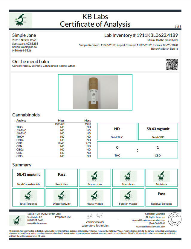 DISCONTINUED -On The Mend CBD Balm Stick | Simple Jane