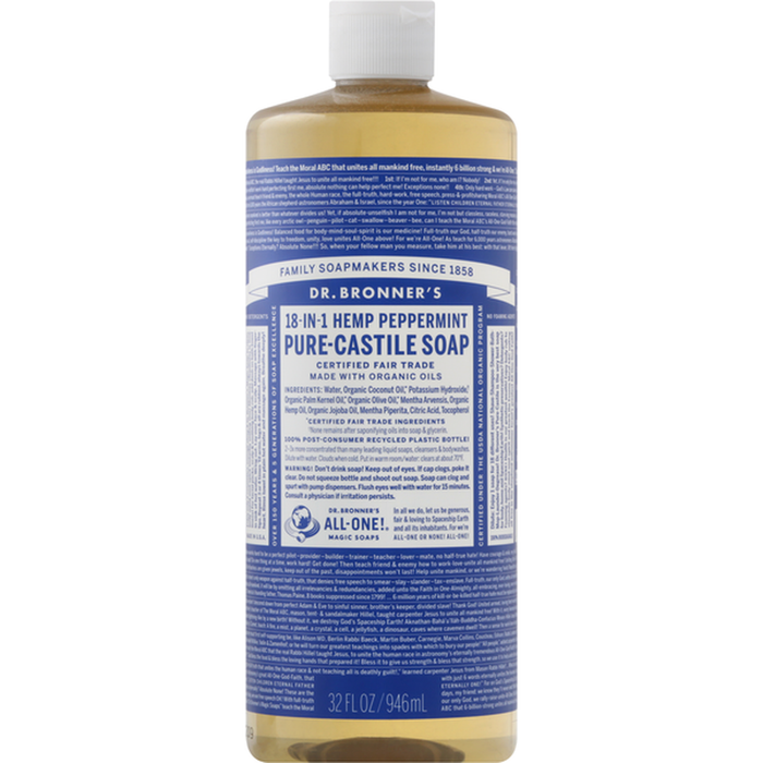 Dr.Bronner's Pure-Castile Liquid Soap Peppermint 16 fl oz