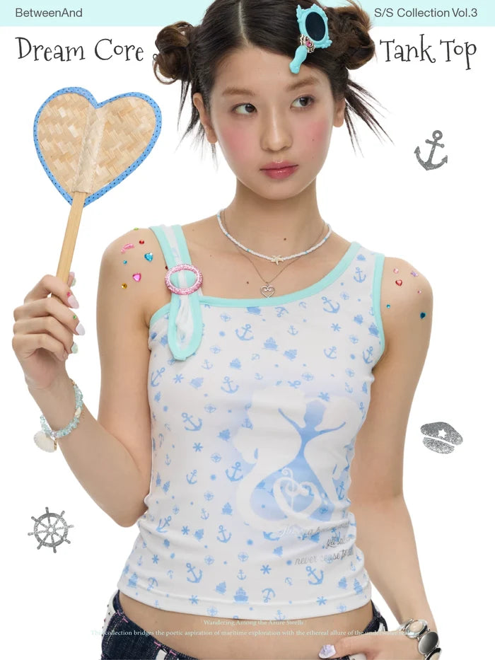 Dream sore seahorse ring buckle tank top