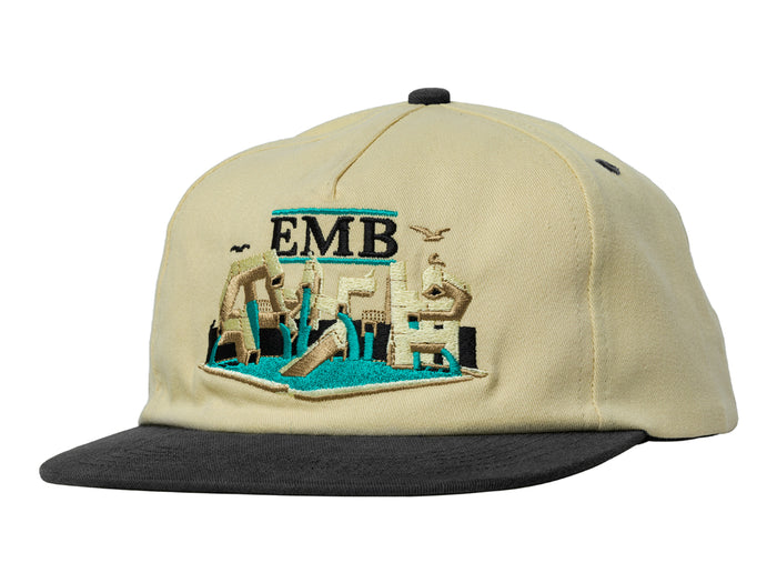 Emb Snapback Cap - Tan / Charcoal