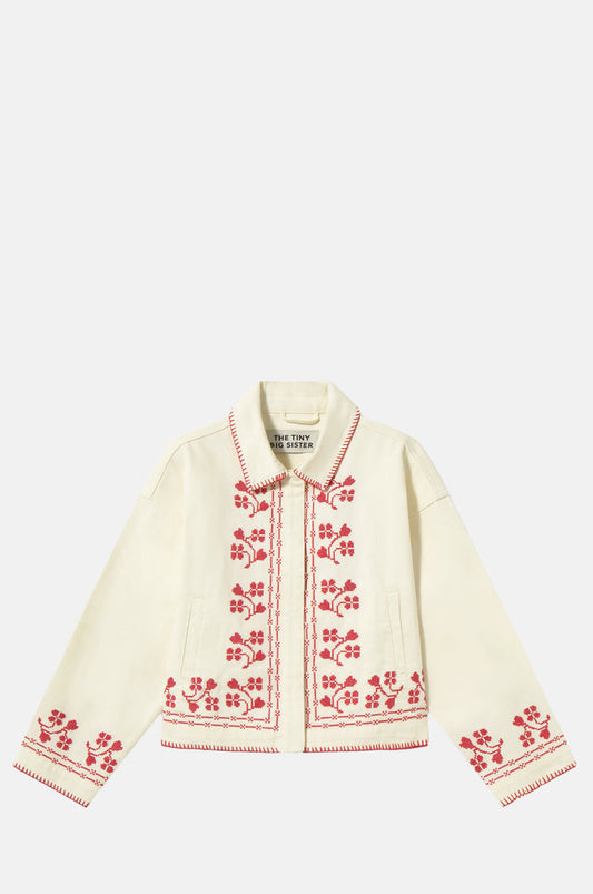 The Tiny Big Sister Embroidery Denim Jacket.