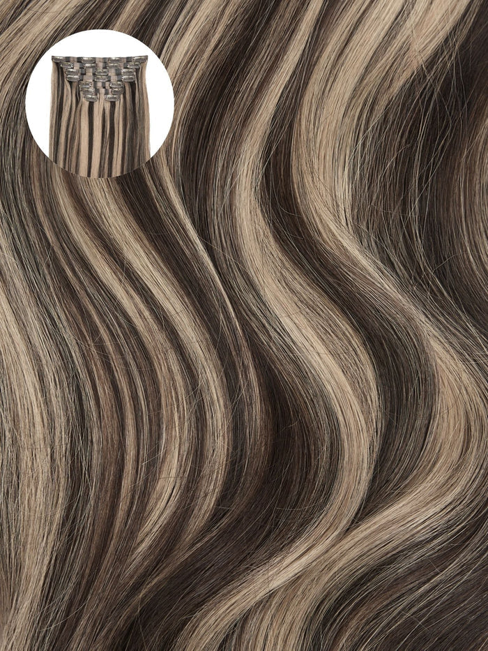 Espresso Ash Brown Highlights (P2/8A) Seamless Clip-Ins