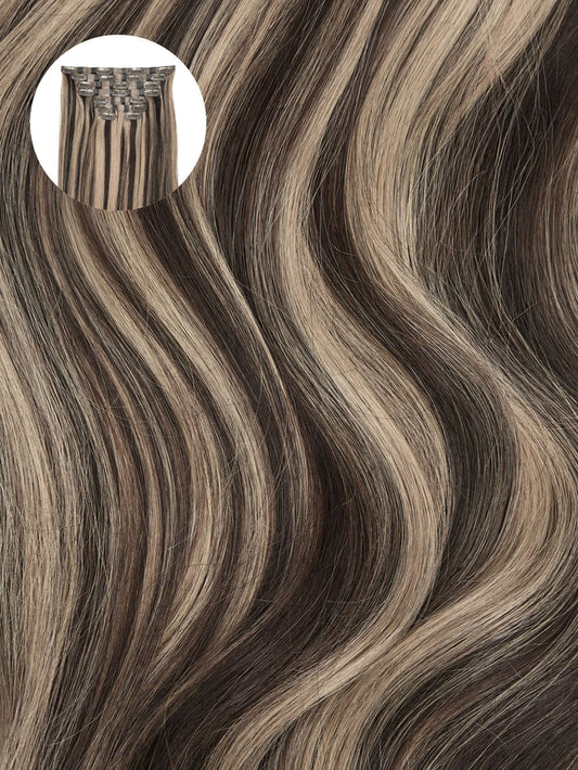 Espresso Ash Brown Highlights (P2/8A) Seamless Clip-Ins