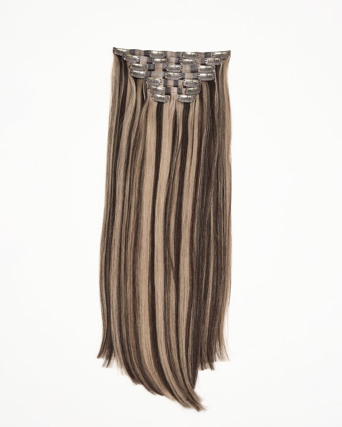 Espresso Ash Brown Highlights (P2/8A) Seamless Clip-Ins