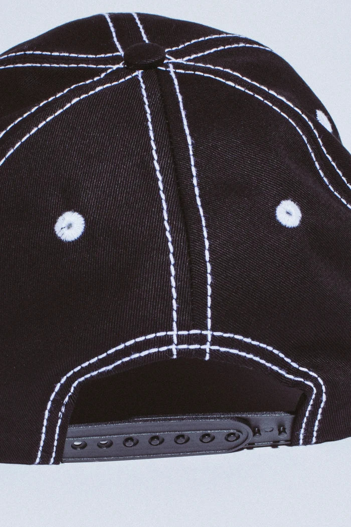 F.A. - Seduction Contrast Stitch 6 Panel Cap - Black