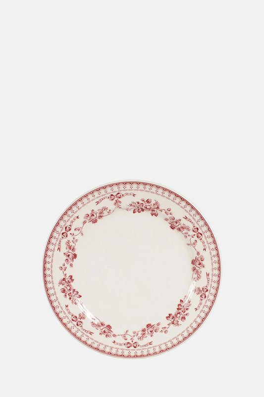 Comptoir de Famille Faustine Dessert Plate Burgundy.