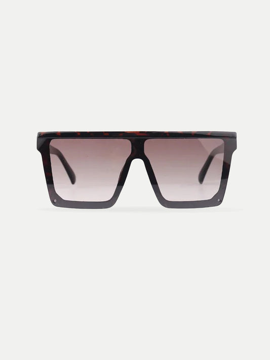 Flat Top Oversized Sunglasses | Tortoiseshell-Image 1