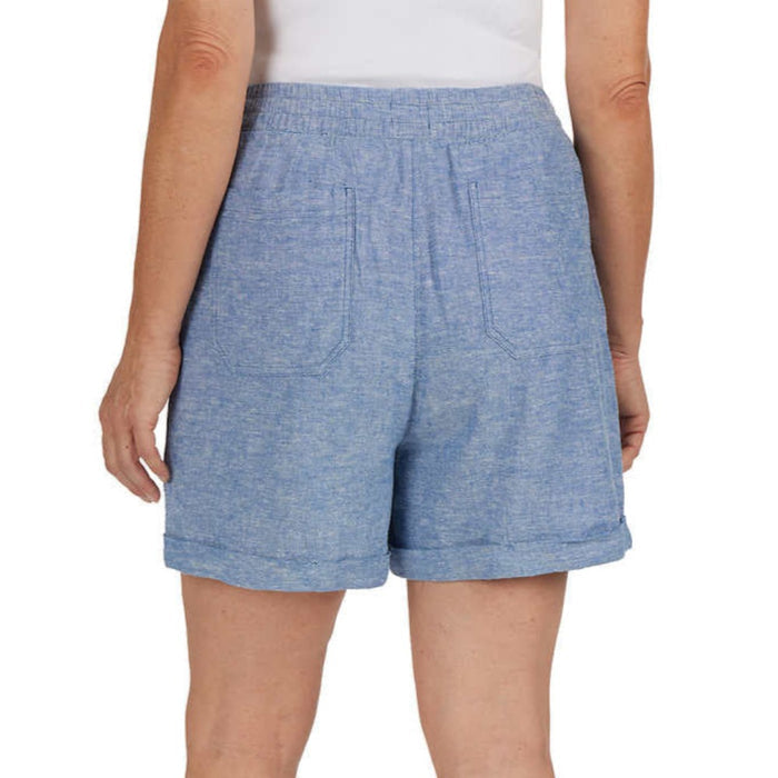 FRANK AND OAK Linen Blend Shorts - Blue