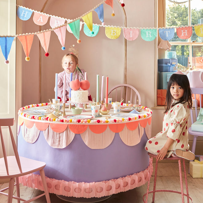 Meri Meri - Garland - Pastel Pom Pom Flag - Lifestyle Cut 1