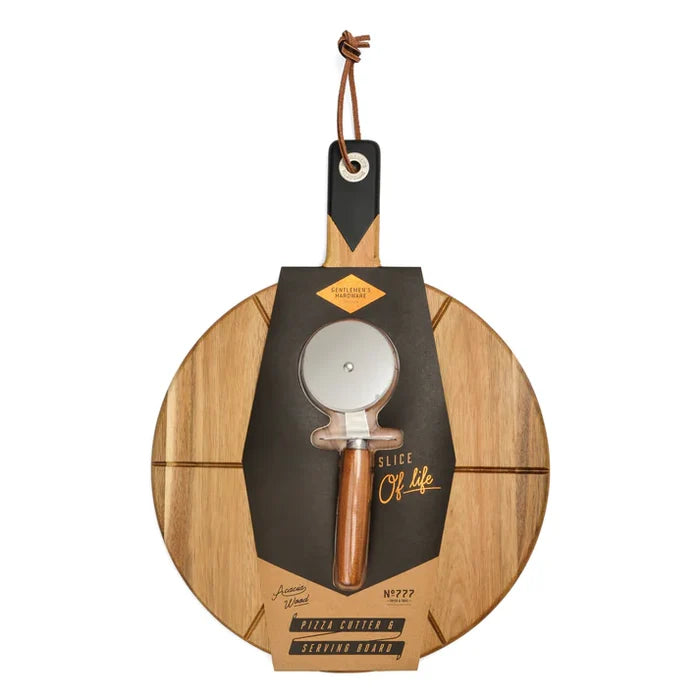 GENTLEMEN'S Acacia Pizza Board & Cutter