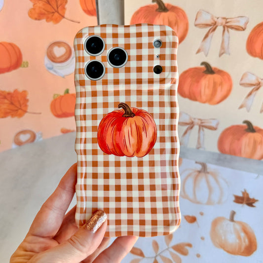 Gingham Pumpkin Girly Wavy Luxe MagSafe Case for iPhone