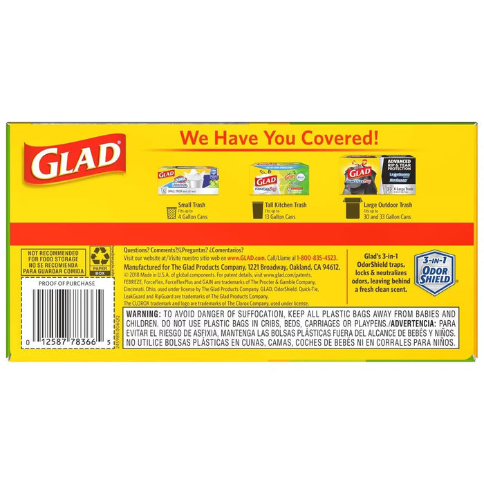Glad OdorShield Citrus & Zest Tall Kitchen Bags 13 Gallon - 40 Ct - 6 Pack