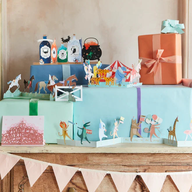 Meri Meri - Greeting Card - Animal Parade Concertina - Lifestyle Cut