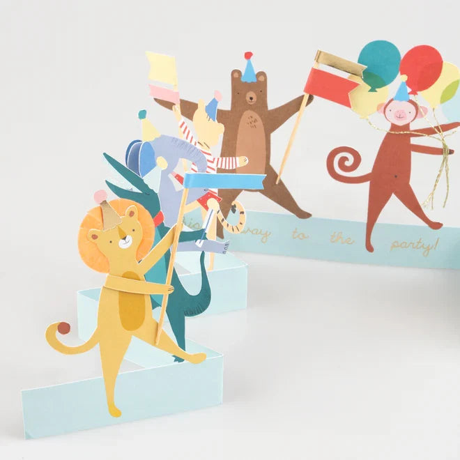 Meri Meri - Greeting Card - Animal Parade Concertina - Close Look 1