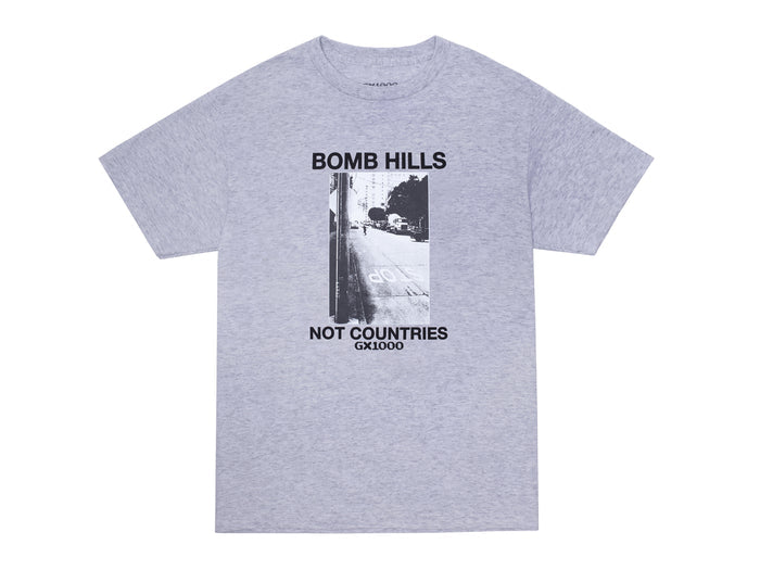 GX1000 - Bomb Hills Not Countries T-Shirt - Heather Grey