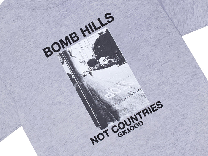 GX1000 - Bomb Hills Not Countries T-Shirt - Heather Grey