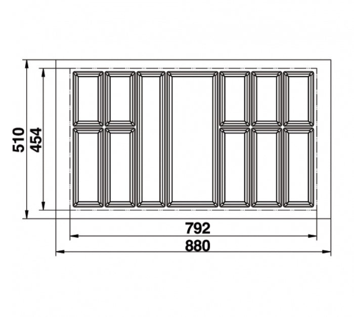Hafele Classico 500 Cutlery Tray Suits 900mm Drawer