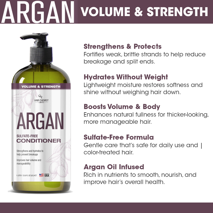 Hair Chemist Volume & Strength Sulfate-Free Argan Conditioner 33.8 oz.