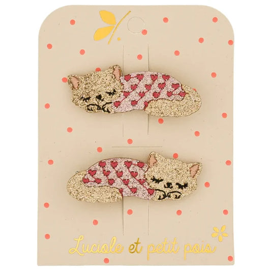Hair Clips - Moka the Cat - Set Of 2