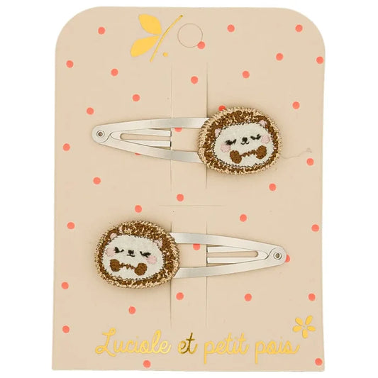 Hair Clips - Pompon the Hedgehog - Set Of 2