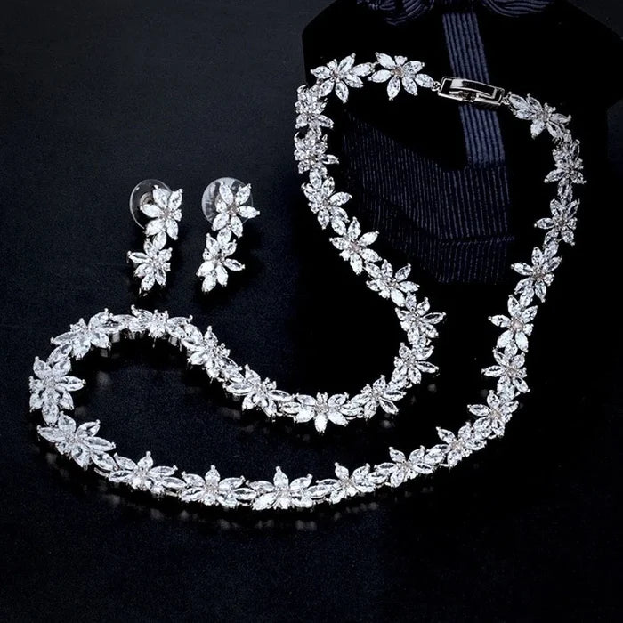 Wedding Jewelry - Cubic Zirconia Bridal Jewelry Set - Available in Silver and Gold