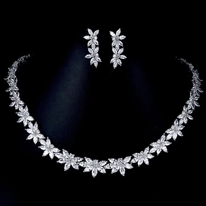 Wedding Jewelry - Cubic Zirconia Bridal Jewelry Set - Available in Silver and Gold