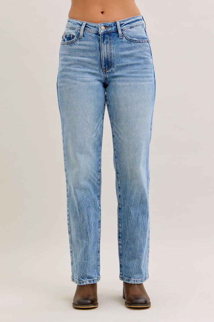 Heather Mid Rise Rigid Magic Straight