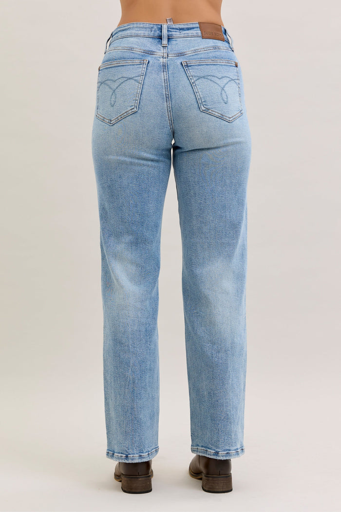 Heather Mid Rise Rigid Magic Straight