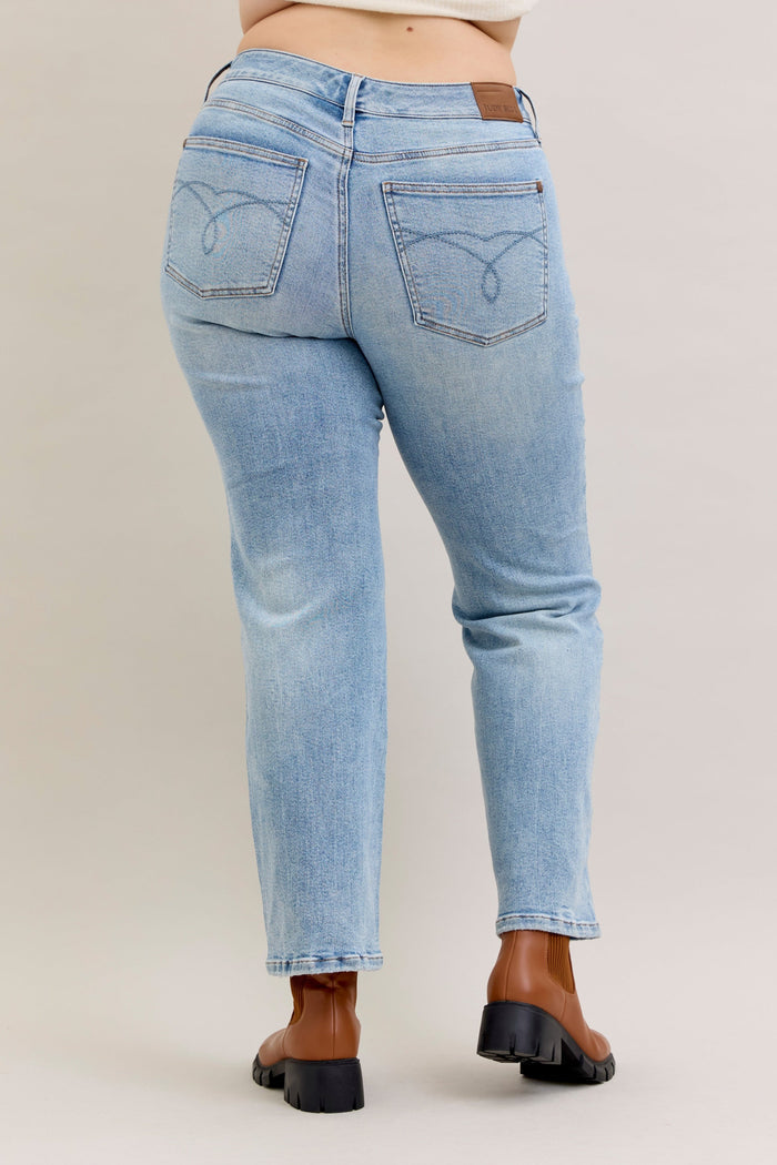 Heather Mid Rise Rigid Magic Straight