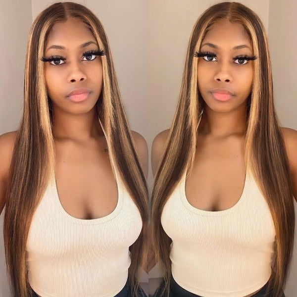 qvr wigs hd lace with straight texture and balayage style