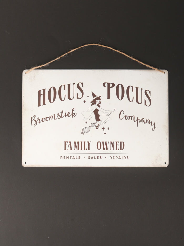 Hocus Pocus Broomstick Company - Metal Sign | One Colour-Image 1