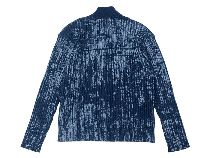 Hoddle - Fracture Ribbed Pullover - Blue
