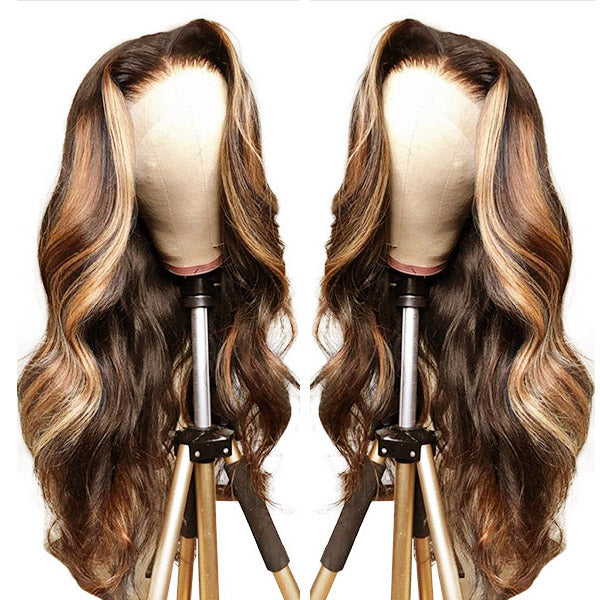 qvr wigs honey blonde lace front body wave 13x4 hd lace frontal human hair