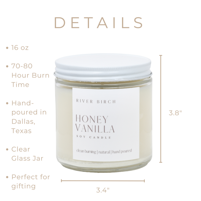 Honey Vanilla - 16 oz Clear Jar